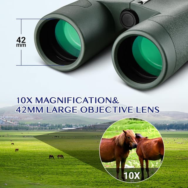 Detalle de AOMEKIE ED 10x42 binoculars for clear viewing