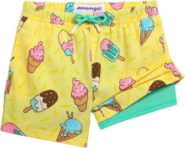 Detalle de MaaMgic Boys 2 in 1 Swimming Shorts with Compression Liner and Pockets