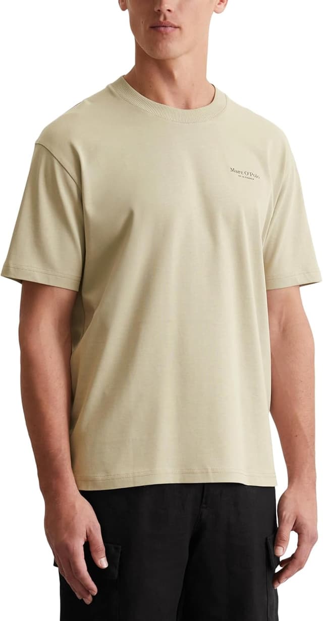 Detalle de Marc O'Polo Herren T-Shirt Rücken-Print Relaxed Fit