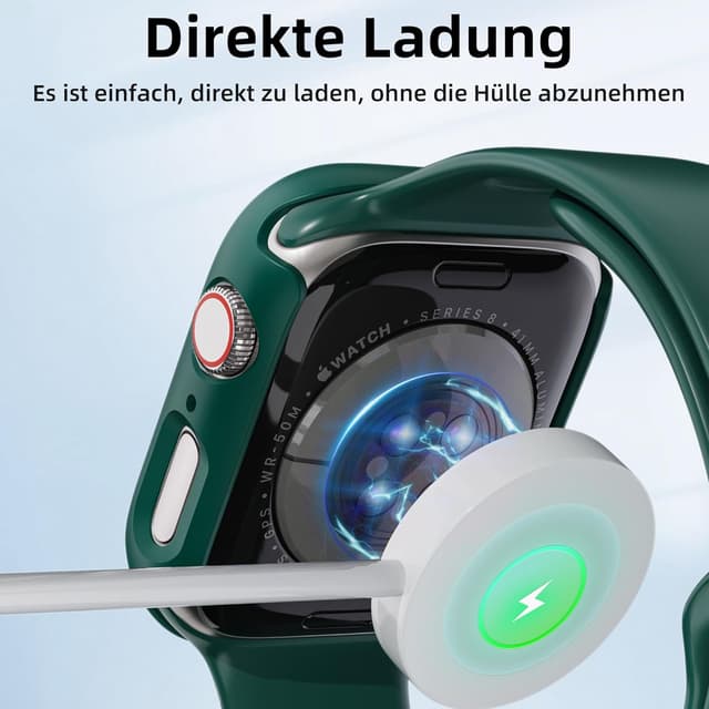 Thumbnail 6 de GEEDOOWIN Schutzhülle für Apple Watch Series 9/8/7 41 mm (2er-Set) – ultradünner Hart-PC-Rahmen, grün