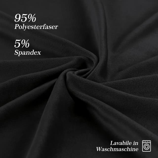 Detalle de TAOCOCO Copri Testata Letto Matrimoniale in velour stretch nero, 180-200 cm