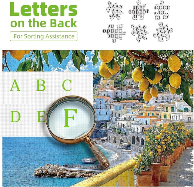 Thumbnail 2 de MINIWAN 500-Piece Amalfi Coast Jigsaw Puzzle (Rustic Style) — 23 x 15 Inch