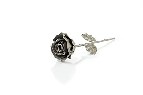 Detalle 2 de Forging Art Bcn Rosa Eterna de hierro forjado a mano (Gris) – regalo para Día de la Madre y aniversarios
