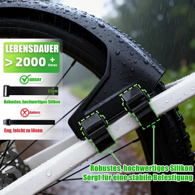 Detalle 2 de RBRL Fahrrad-Schutzblech-Set vorne & hinten für MTB-Reifen (27,5/29 Zoll, bis 3,0")