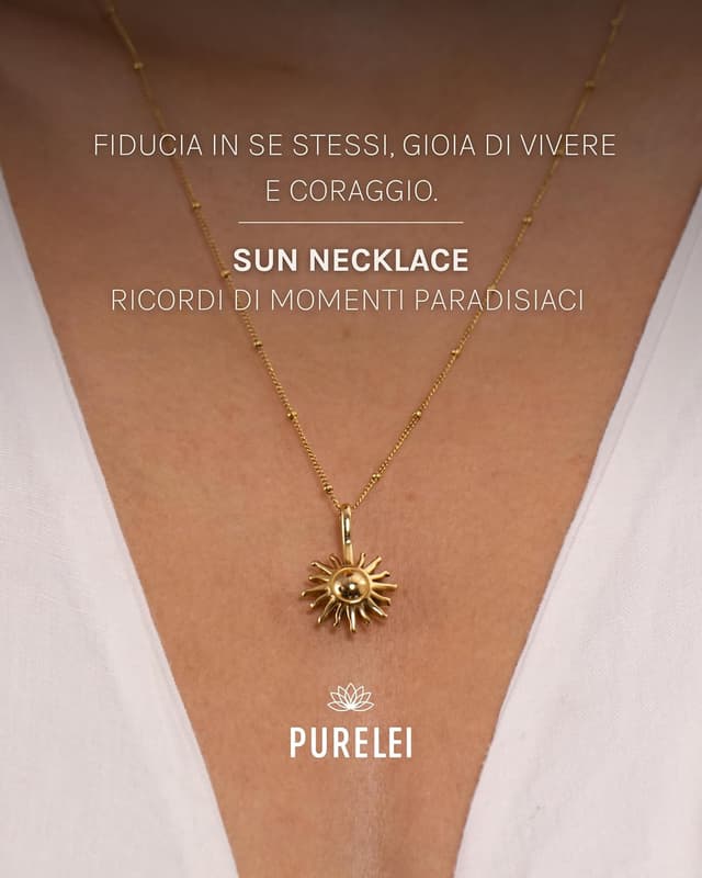 Detalle 2 de Purelei Sun necklace collana acciaio 50–55 cm
