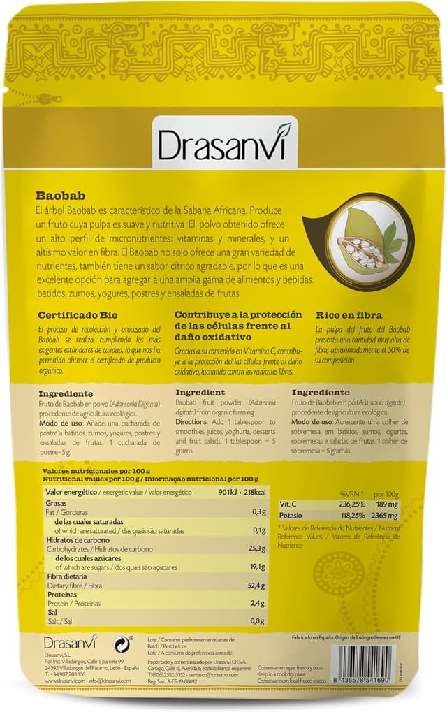 Thumbnail 1 de DRASANVI Superalimento Baobab BIO 125g