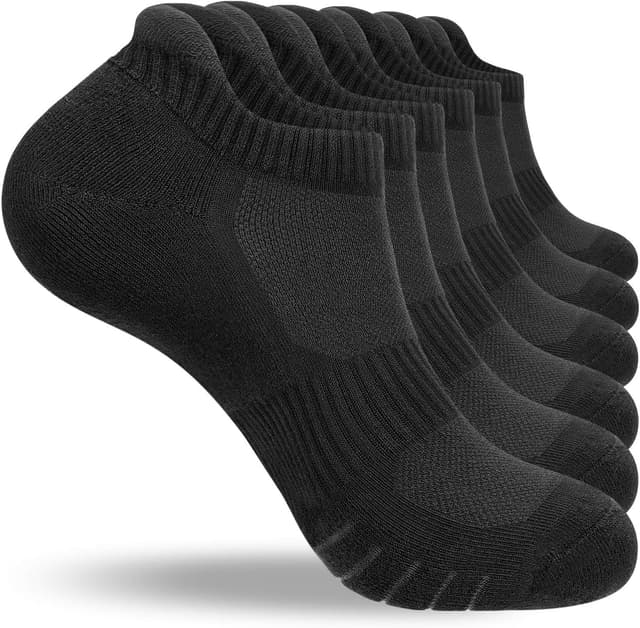 Detalle de anqier 6 Paar Sneaker Socken (43–46 bis 35–38, 47–50) aus Baumwolle – atmungsaktiv, gepolstert & antibakteriell