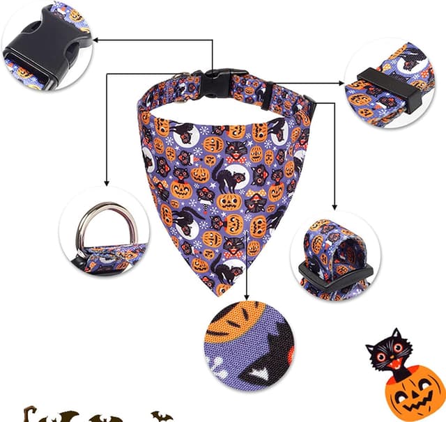 Thumbnail 4 de BT Bear Halloween Dog Bandana M Black Ghost