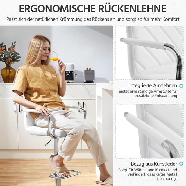 Thumbnail 5 de Yaheetech Taburetes de Bar 92-113,5 cm