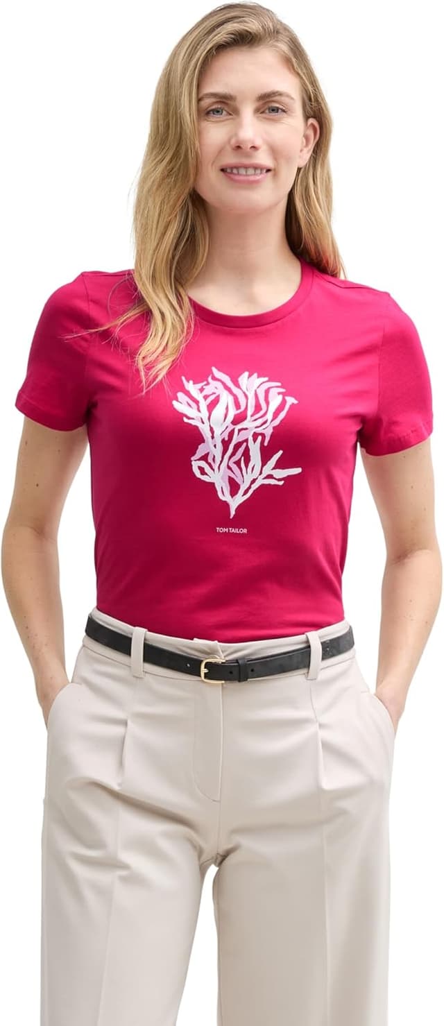 Detalle de TOM TAILOR T-Shirt donna a maniche corte: comfort quotidiano e vestibilità comoda