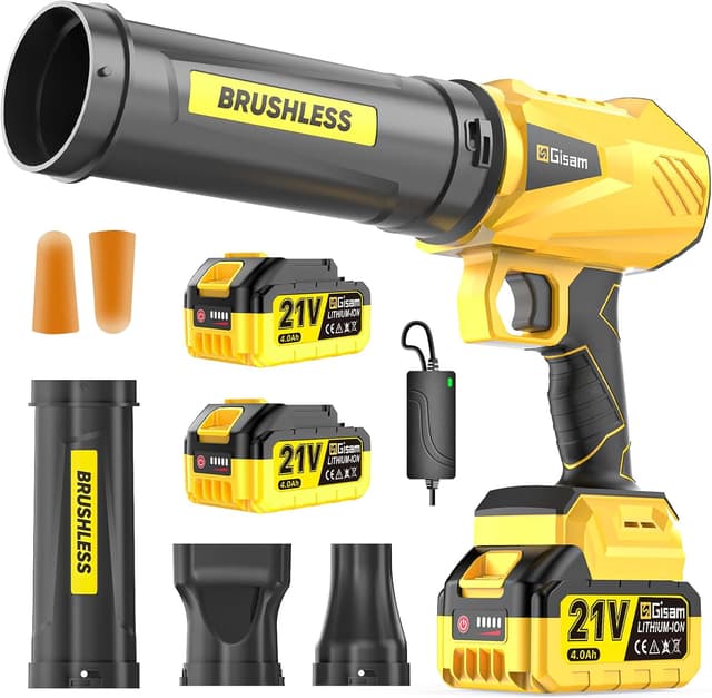 Detalle de Akku-Laubbläser mit bürstenlosem Motor, 2× 4,0 Ah Akkus, 800 m³/h und 3 Düsen