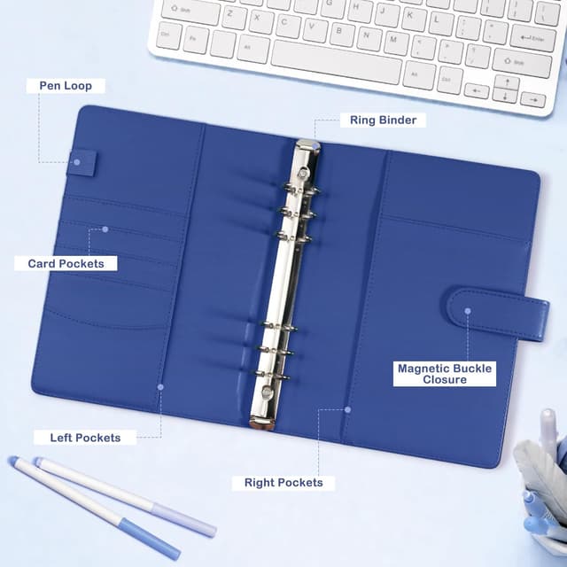 Detalle 2 de A5 K-pop Photocard Binder with 30 Pack 4-Pocket Pages, 6-Ring Album (240 card slots) and PU Leather Magnetic Closure