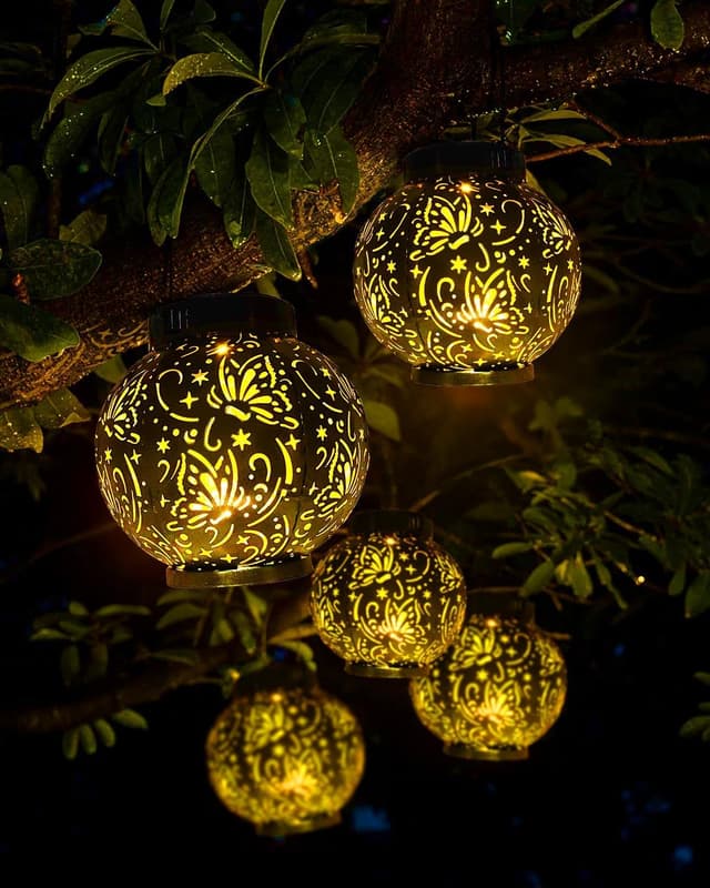 Detalle de KALAHOL solar lanterns 2 pack garden lights