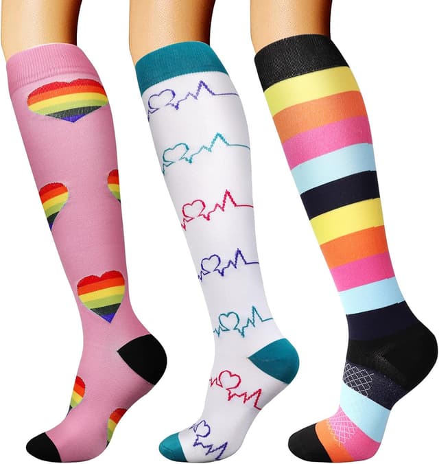 Detalle de DRESHOW Kompressionsstrümpfe für Damen & Herren – Kompressionssocken für Sport, Laufen, Radfahren & Flugreisen