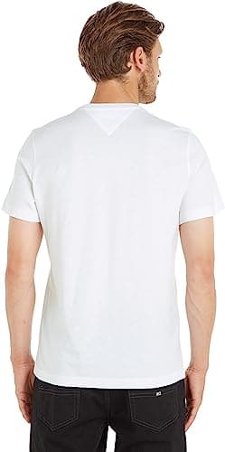 Detalle de Tommy Jeans Camiseta de manga corta TJM Original Slim Fit en blanco (Classic White), talla S