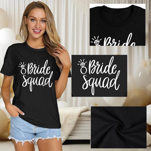 Detalle 1 de Bride Squad T Shirt, diamond ring top