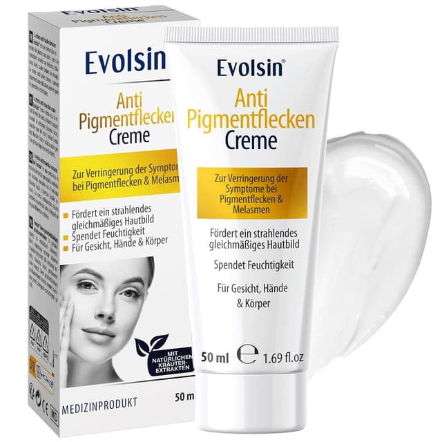 Detalle de Evolsin EVOLSIN® Anti Pigmentflecken Creme gegen Melasma & Altersflecken für Gesicht, Hals & Dekolleté