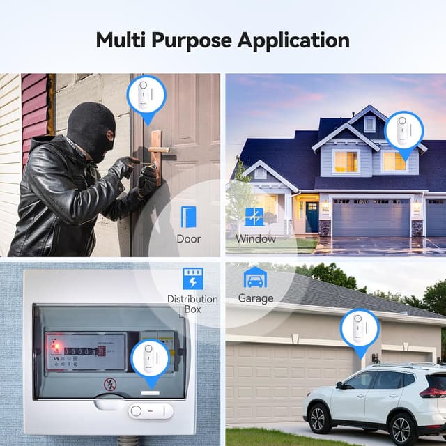 Detalle 2 de TECKNET 2-in-1 Wireless Door & Window Alarms for Kids Safety (3-Pack) with Chime & 3-Level Volume Control