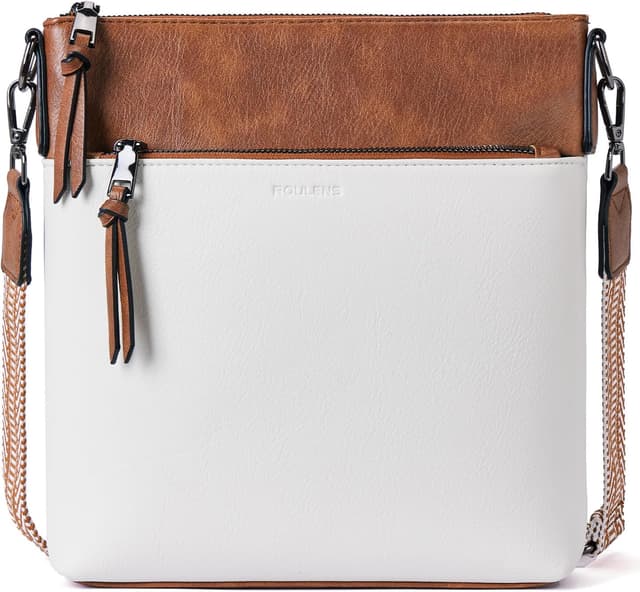 Detalle de Roulens Trendy Crossbody Bag for Women – lightweight medium vegan leather purse with adjustable wide strap