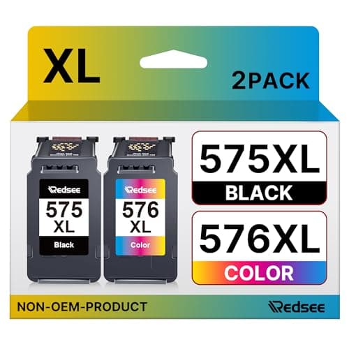 Detalle de Redsee PG-575XL CL-576XL Multipack (2 pack) para Canon Pixma: cartuchos compatibles con 575/576 XL