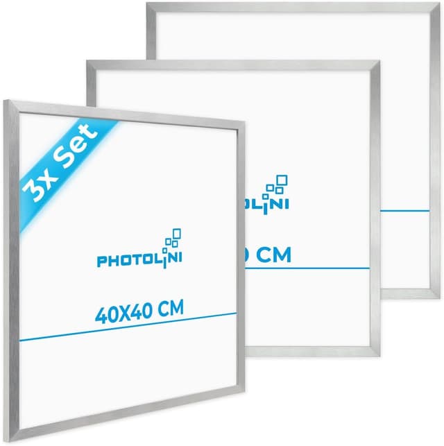 Detalle de PHOTOLINI Bilderrahmen 40x40 Silber 3er Set