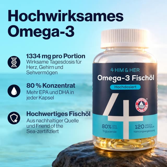 Detalle 2 de Omega 3 Hochdosiert 80% Fischöl 120 Kapseln