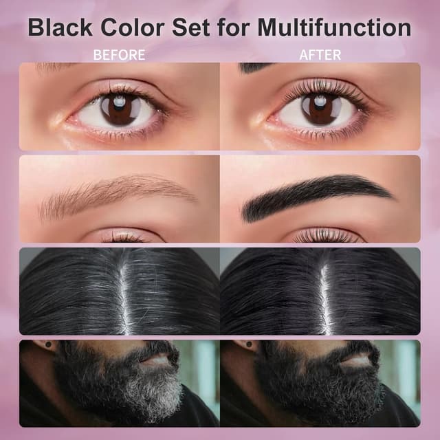 Detalle de Eyelash & Eyebrow Color Kit (Black) — 2-in-1 Lash & Brow Coloring Set for Natural-Looking Results
