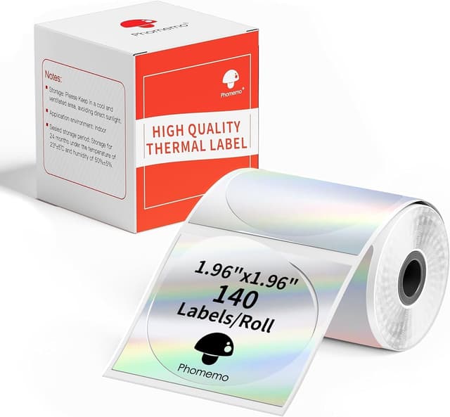 Detalle de Etichette rotonde laser a colori Phomemo M110, 50x50 mm: 140 etichette per rotolo