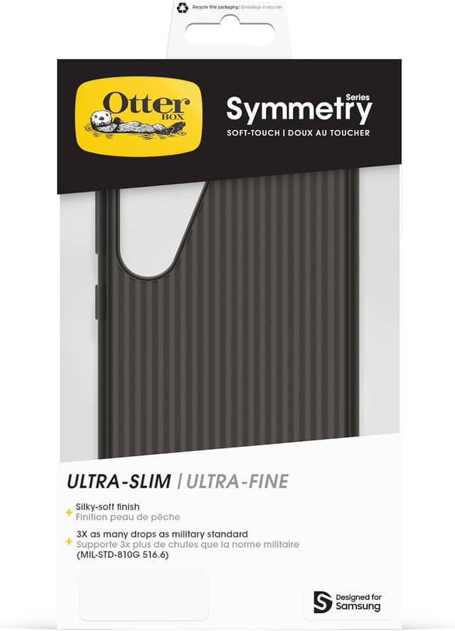 Detalle de OtterBox Symmetry Series Soft Touch pour Samsung Galaxy S25+ : coque antichoc ultra-mince noire