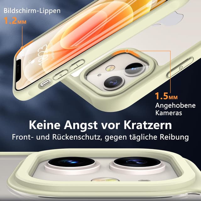 Detalle de Hensinple coque iPhone 12 / 12 Pro avec verre trempé antichoc 2 couches (blanc)