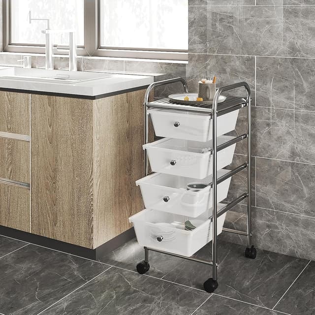 Detalle 2 de Yaheetech Carrito Auxiliar con Ruedas 30,5x23,2x11,5 cm