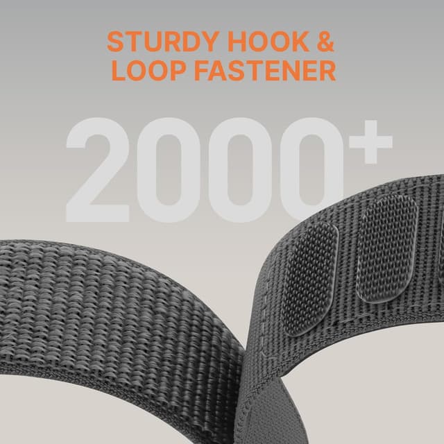 Detalle de Bandletic Nylon Loop Strap for Apple Watch Ultra (49mm) and Series 11/10/9/8/7/SE/6/5/4/3/2/1 – Grey, Soft Loop Strap