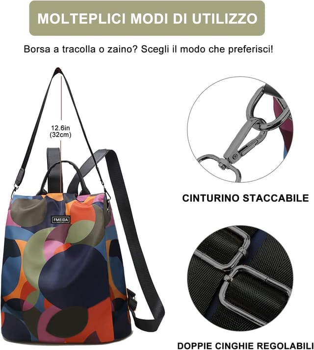 Detalle 2 de Fmeida Zaino donna antifurto 32x15x33 cm