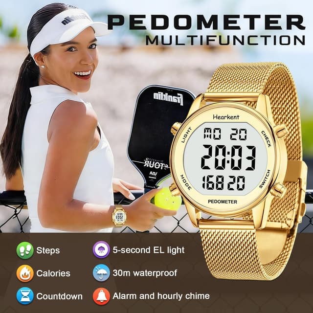 Thumbnail 1 de Hearkent Pedometer Watch for Women, 30M Waterproof