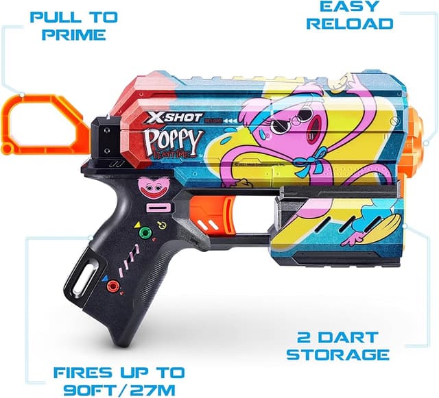 Detalle de XSHOT-X-Shot Skins Flux Blaster Poppy Playtime 2 Pack