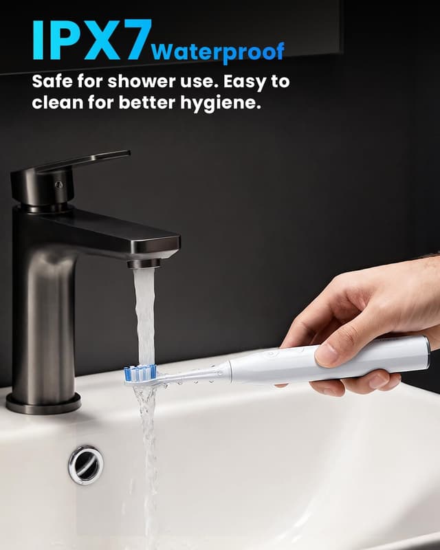 Detalle 2 de Onlyone Sonic Electric Toothbrush for Adults with 8 Brush Heads, 5 Modes, Smart Timer, Travel Case & Wireless Charging