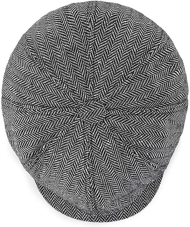 Detalle de MCWTH Vintage Newsboy Cap for Toddler Boys (2–8 Years) – Tweed-style 8-piece herringbone with adjustable strap