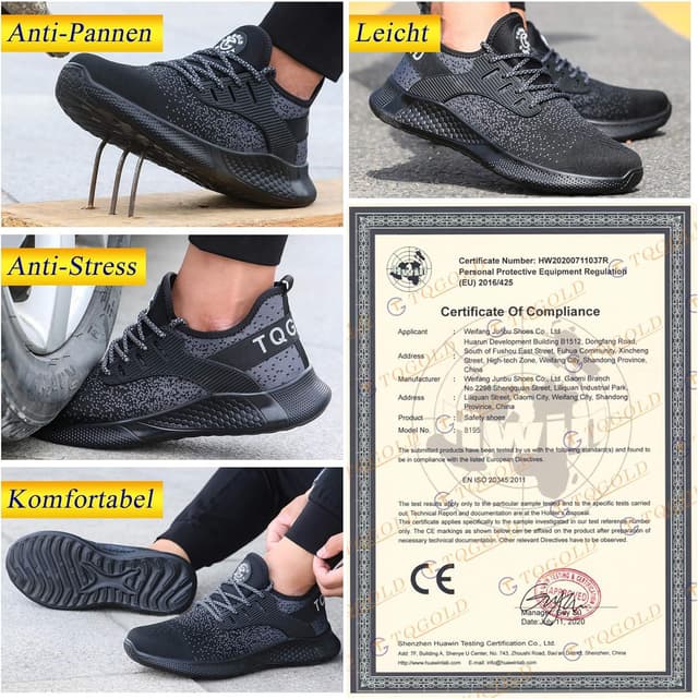 Thumbnail 1 de AONETIGER Sicherheitsschuhe - unisex Stahlkappe, atmungsaktiv, rutschfest