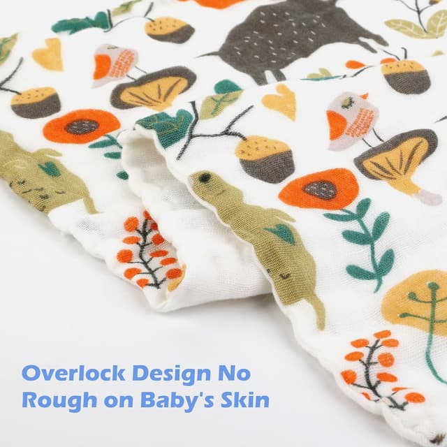 Detalle 1 de Maliton Muslin Cloths for Baby – 6 Pack 50x25cm 100% Cotton Burp Cloths (Fairy Tale)