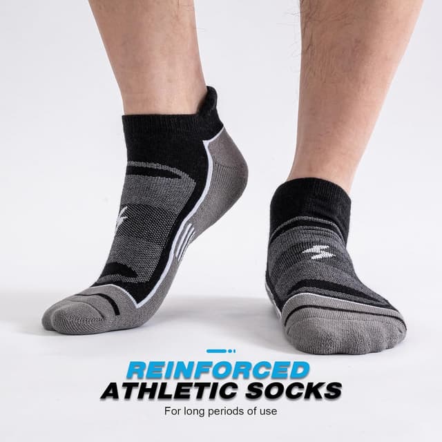 Detalle de Cirorld Sneaker Socken (6 Paar) Herren/Damen – atmungsaktiv, gepolstert und mit Kompression für 43–46 / 37–42 / 47–50