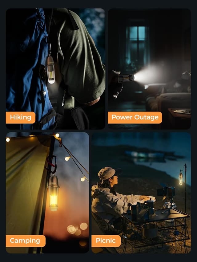 Detalle 2 de Smiling Shark G350 : lanterne de camping LED USB rechargeable IPX4, 3 modes et ambiance blanche/chaude