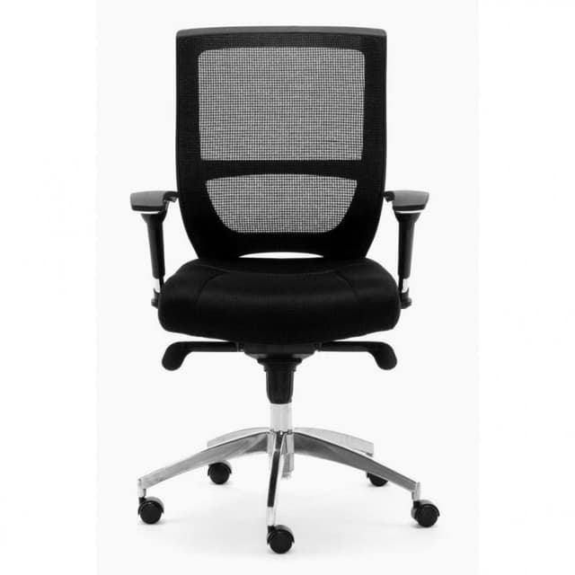 Detalle de Euromof Malta Silla de oficina negra, aluminio