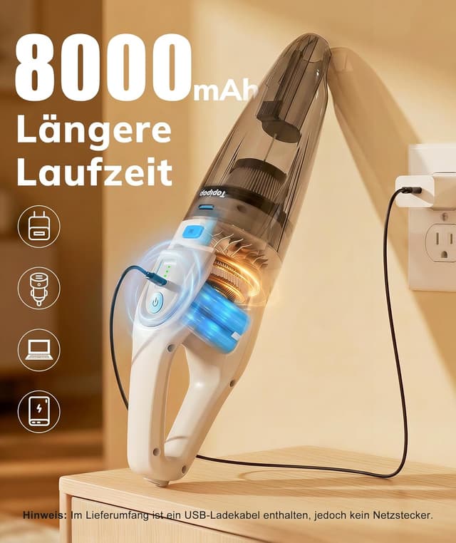 Thumbnail 5 de Topipop Handstaubsauger 25.000 Pa Saugkraft