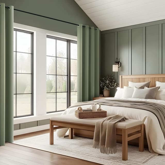 Thumbnail 6 de MRTREES Thermovorhang blickdicht grün kurz mit Ösen – 140 cm breit, 160 cm lang (1 Stück)