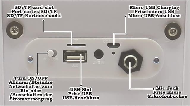 Detalle 1 de LEXIBOOK BTP180Z iParty 🚀 Altavoz Bluetooth con karaoke y luz