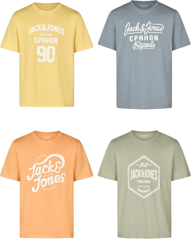 Detalle de JACK & JONES JJLINO T-Shirt 4er Pack