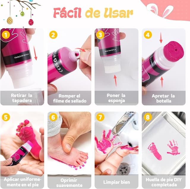 Detalle 2 de Taricor 75ml Pintura huellas bebé no tóxica