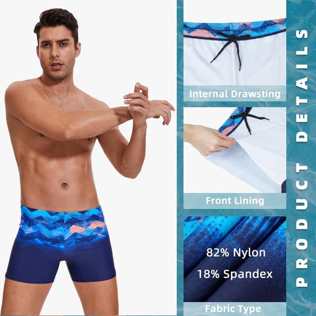 Detalle de AMZSPORT maillot de bain homme short à séchage rapide avec cordon