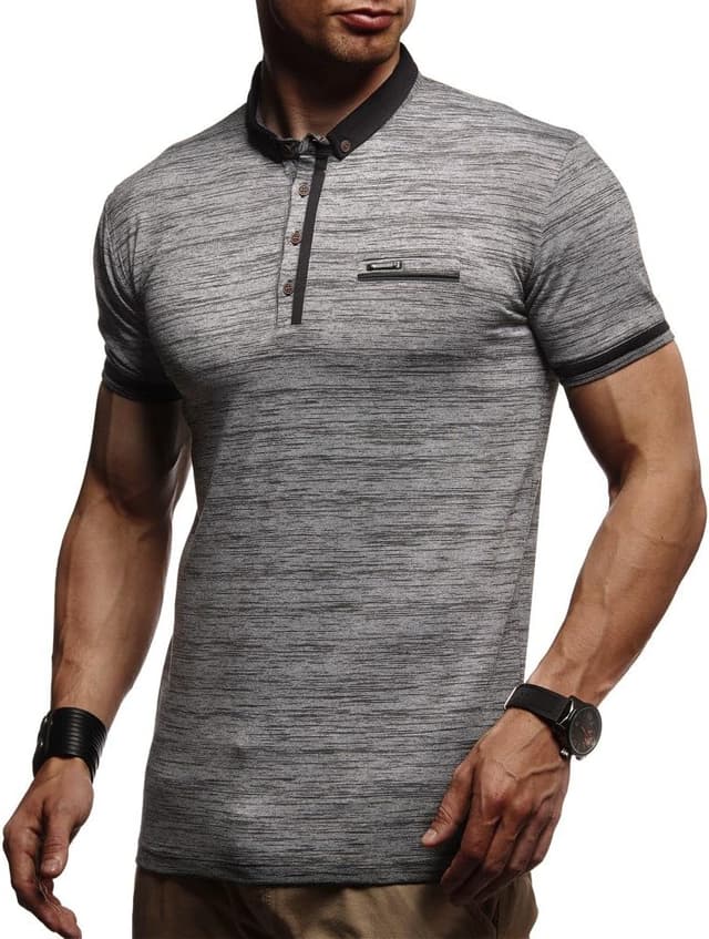 Detalle de Leif Nelson polo da uomo a maniche corte: t-shirt polo casual moderna