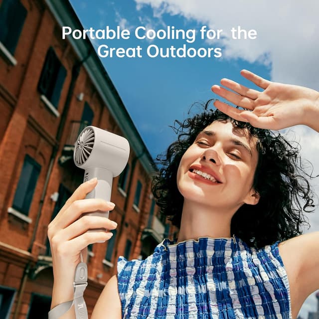 Thumbnail 6 de JISULIFE Portable Handheld Fan (4000mAh rechargeable) – up to 22 hours runtime, 5 speeds, travel mini fan in Gray